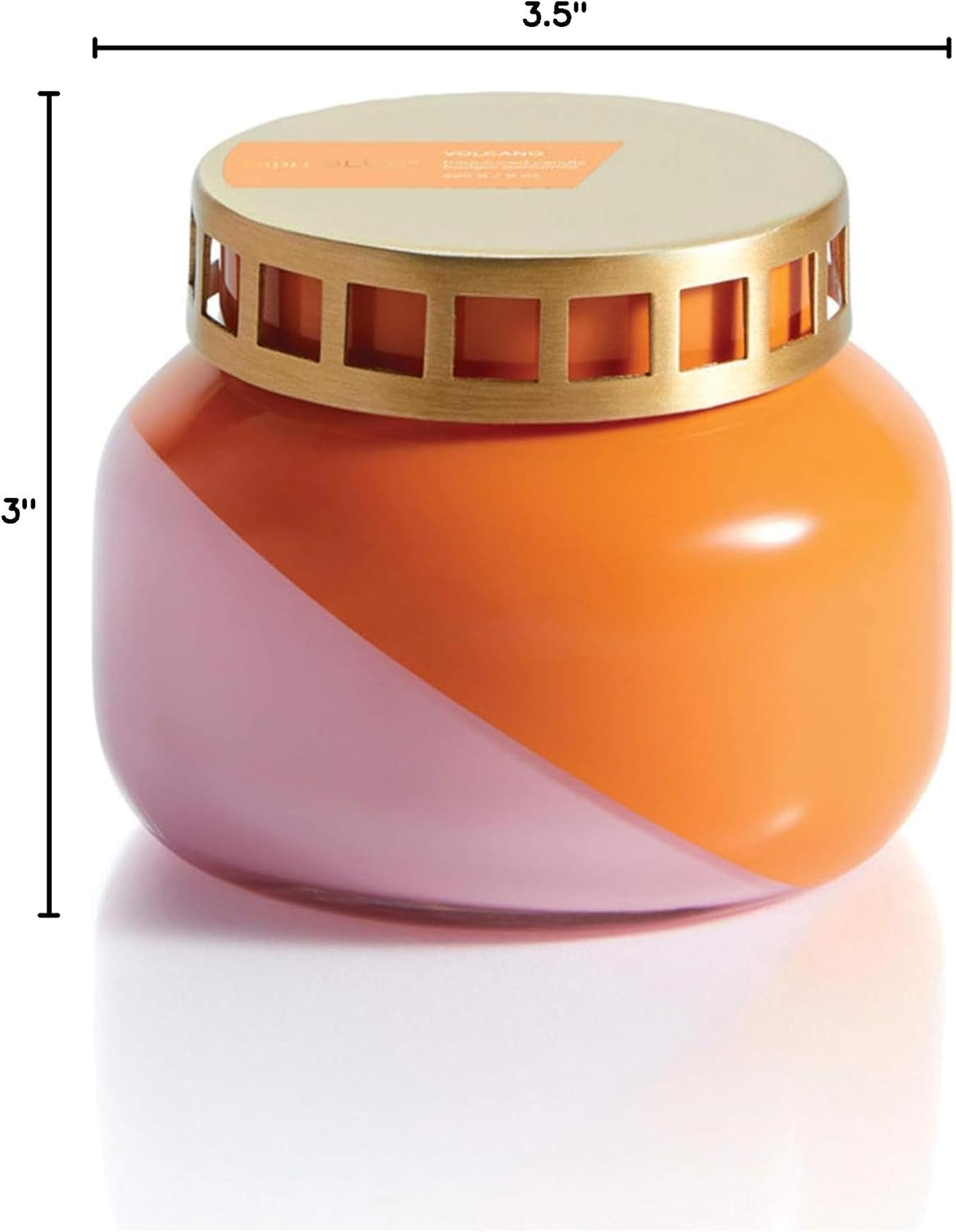 Dual Tone Signature Jar Candle - Luxury Tropical Scented Candles - Long Lasting Soy Wax Blend - Comes in Decorative Glass Jar for Room Decor (Volcano, 8 Oz)
