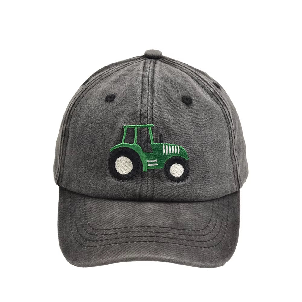 Children Cartoon Baseball Cap Tractor Embroidered Peaked Caps for Boys Girls Outdoor Sunscreen Sports Visor Hat Kids Gifts