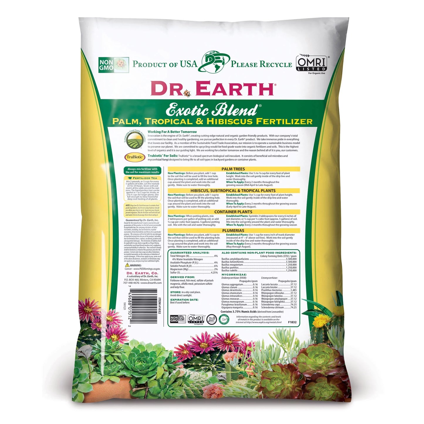Palm, Tropical & Hibiscus Organic Plant Food, 4-4-6 Fertilizer, 12 Lb.
