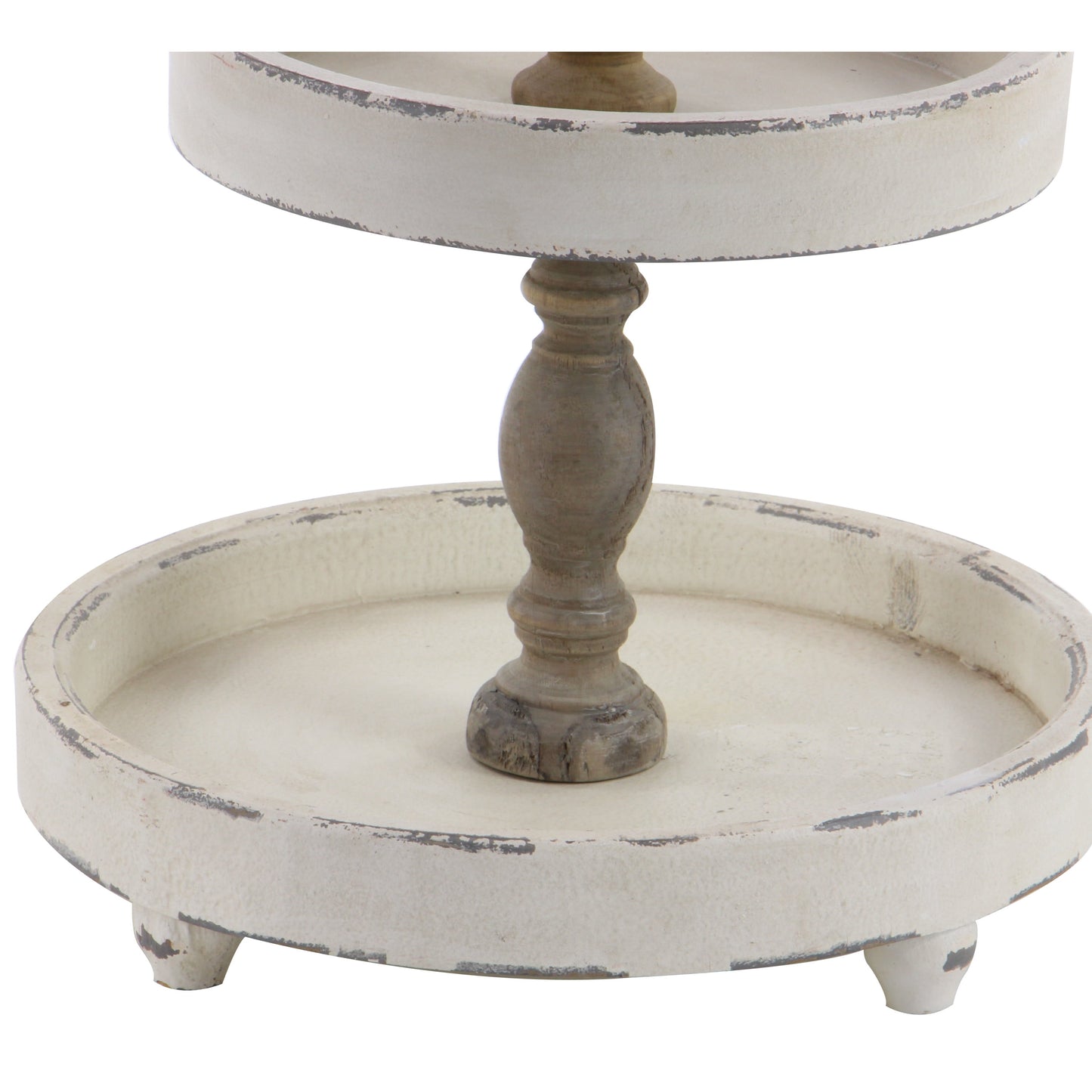 15" X 24" White Wood 3 Tiered Server, 1-Piece