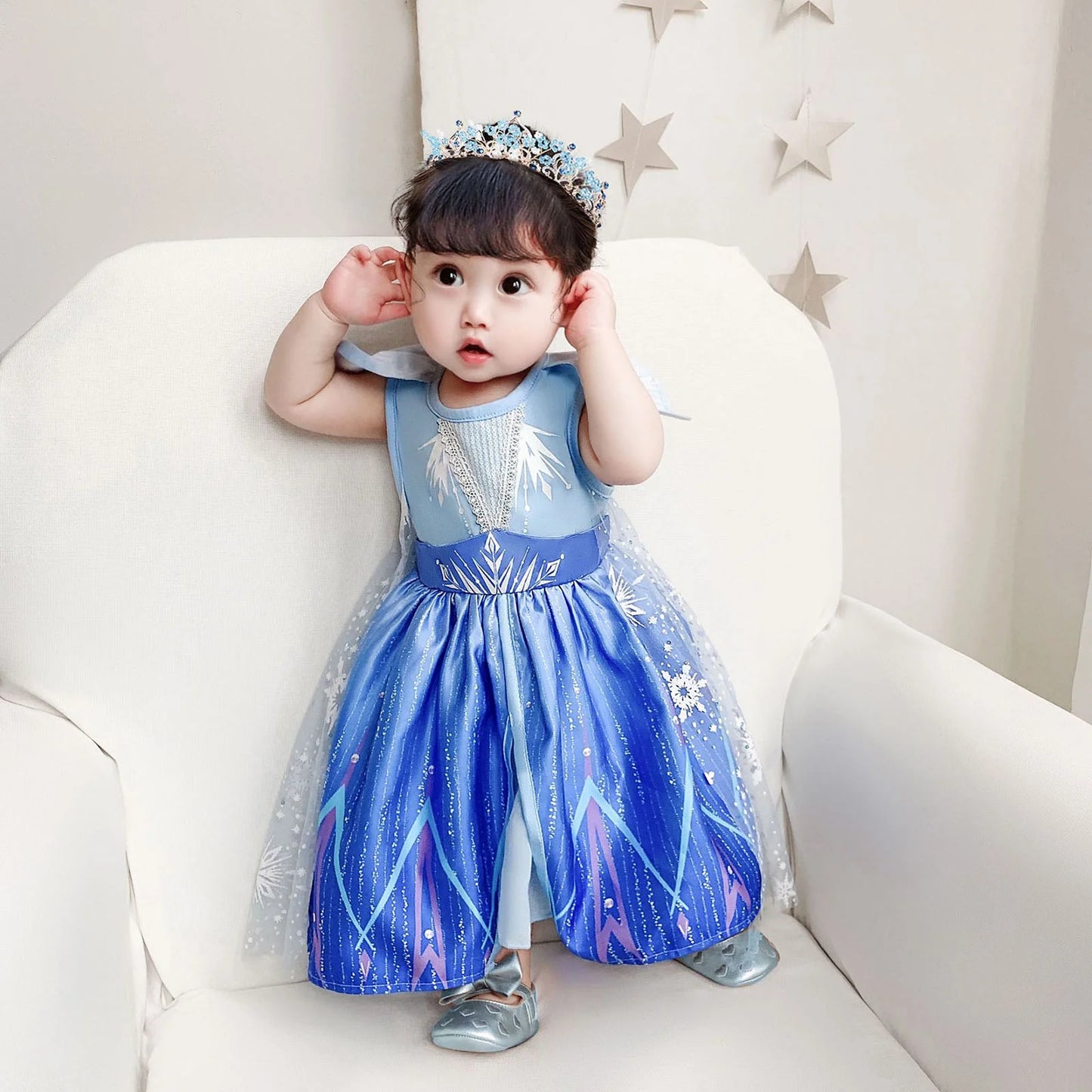 Frozen 2 Princess Costume for Baby Girl Elsa Costume for Toddlers Dress up Halloween Birthday Cosplay with Accessories