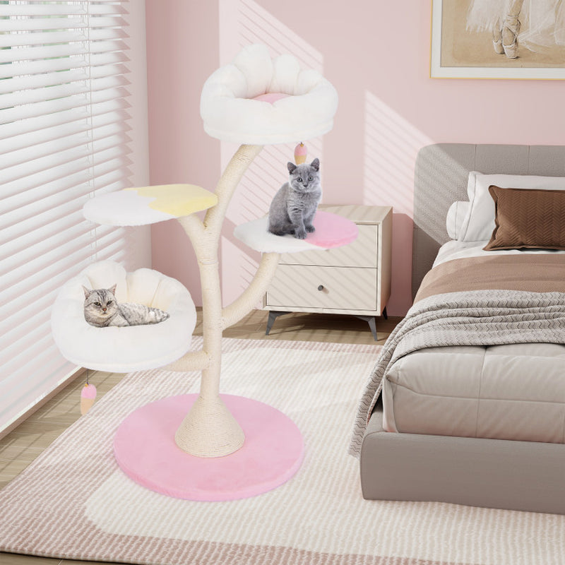 Multi-Layer Cat Tree Cat Tower with 2 Cat Perches 2 Platforms