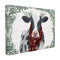 The Stupell Home Decor Collection Holiday Farmhouse Cow with Scarf and Boxwood Leaves Oversized Framed Giclee Texturized Art, 16 X 1.5 X 20