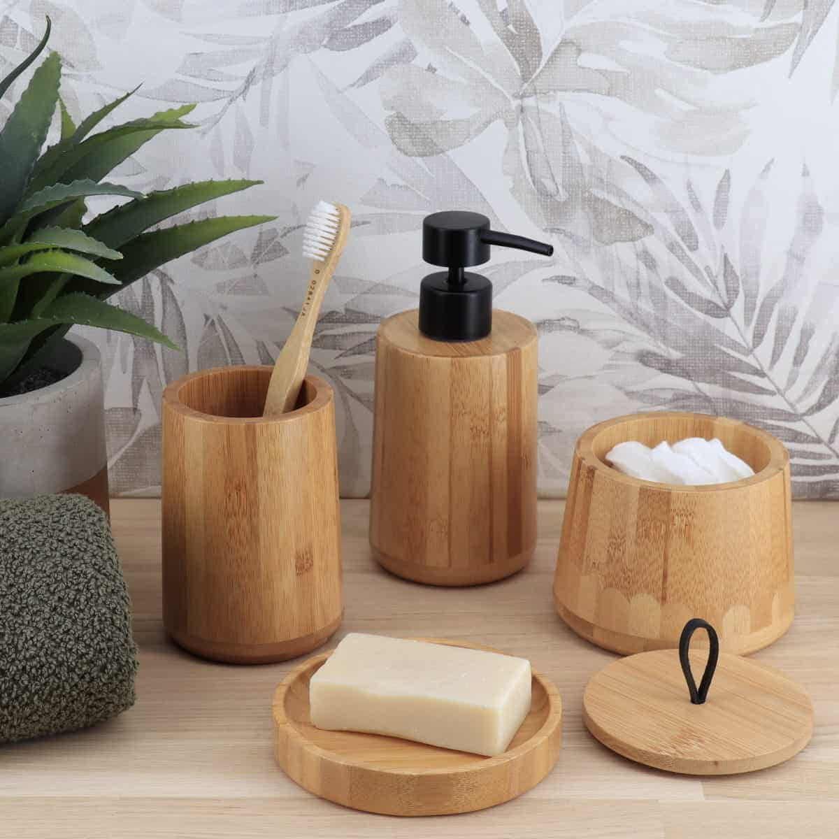 Natural Bamboo Soap Dish - Eco-Conscious Wooden Bar Soap Holder, Elegant round Design - Perfect Accessory for Bathroom & Kitchen Sinks, Durable Tray for Soap Storage
