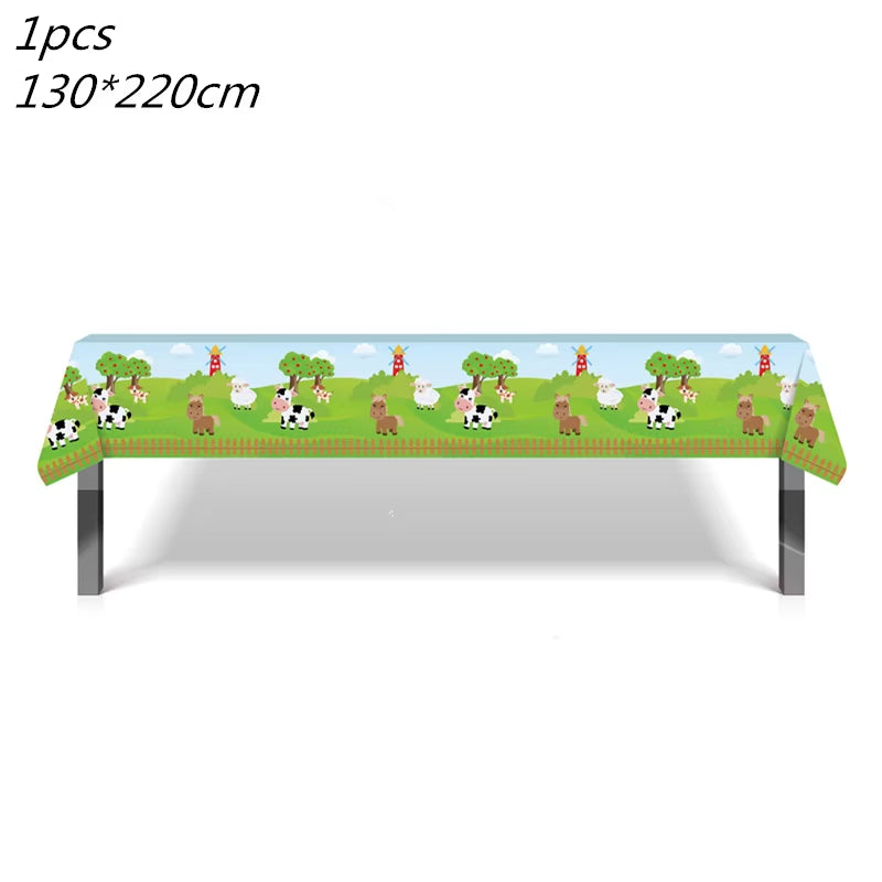 Farm Animals Theme Birthday Party Decoration Kids Paper Napkins Plates Cups Bags Disposable Party Tableware Decorative Plates