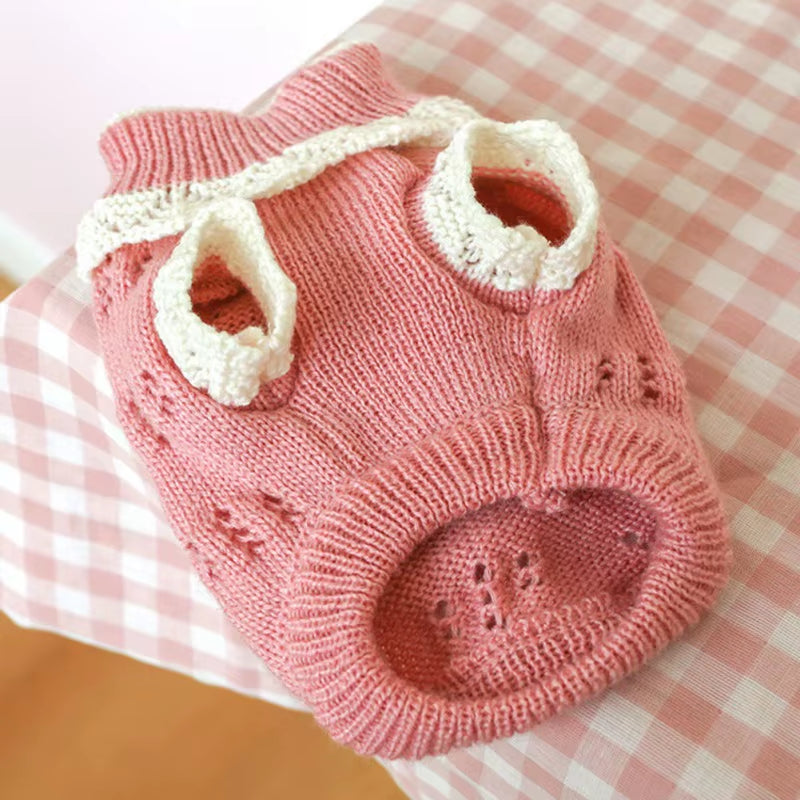 Pet Cute Sweater 3D Classic Flowers Blossoming 2-Legged Knit Clothes for Cold Weather Small Medium Dog Cat New Arrival