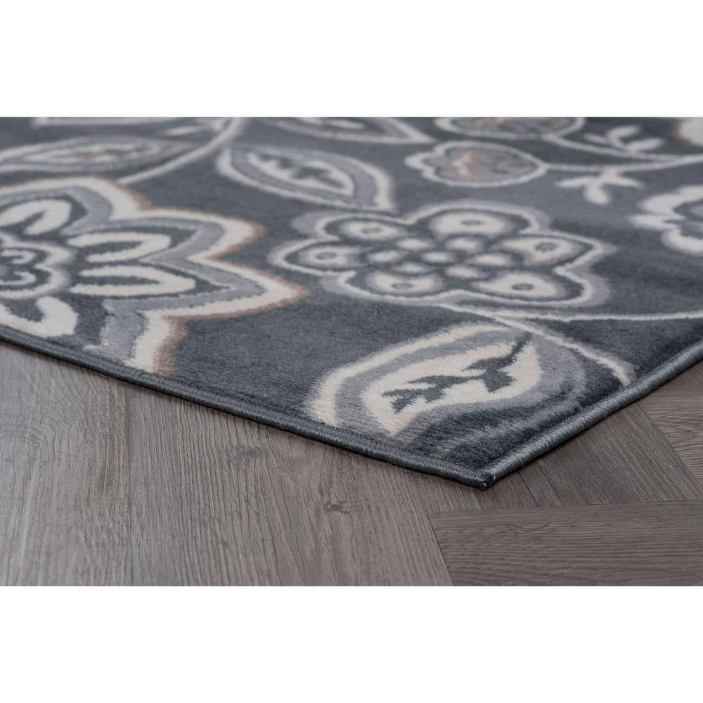 Madison Floral Gray 2 Ft. X 10 Ft. Indoor Runner Rug