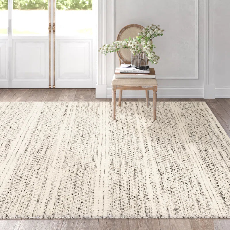 Sylvie Chevron Flatweave Wool Cream/Black Area Rug