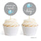 Boy Elephant Baby Shower Cupcake Topper DIY Party Favors Kit, 20-Pack
