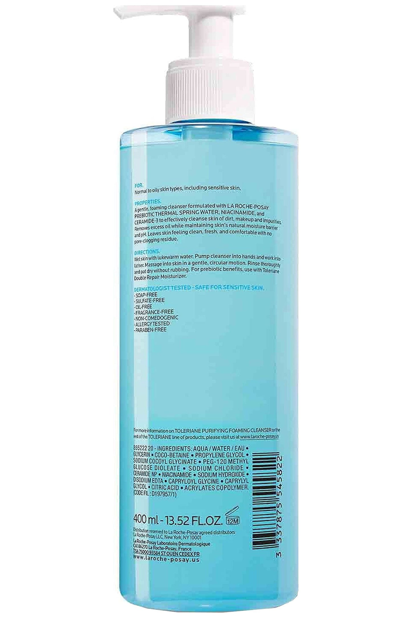 Toleriane Purifying Foaming Facial Wash 13.52 Fl Oz (400Ml)
