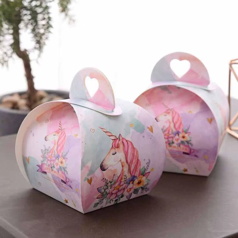 10Pcs 5.5X5.5X6.5Cm Paper Candy Box Flamingo Chocolate Gift Box for Baby Shower Birthday Wedding Party Supplies