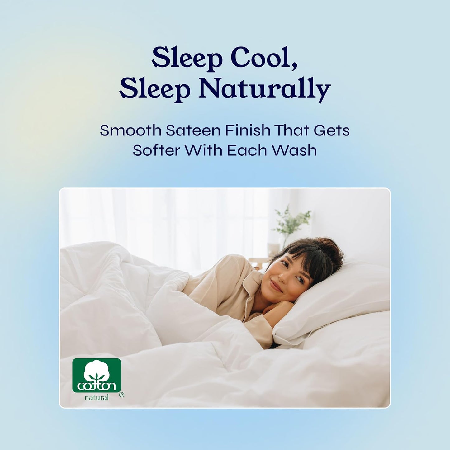 Full Size Bed Sheets, 400 Thread Count 100% Cotton Sheets Sateen, Deep Pocket Full Size Sheet Sets, Soft & Breathable Cotton Bed Sheets, Cooling Sheets Full Size Bed Set (White)