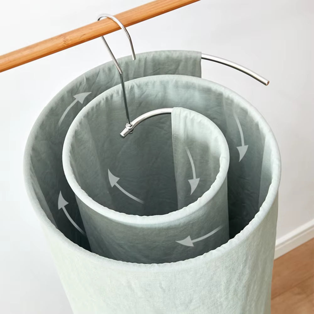Save Space Stainless Steel Blanket Hanger round Spiral Quilt Sheets Hanger Rotating Drying Rack Home Storage