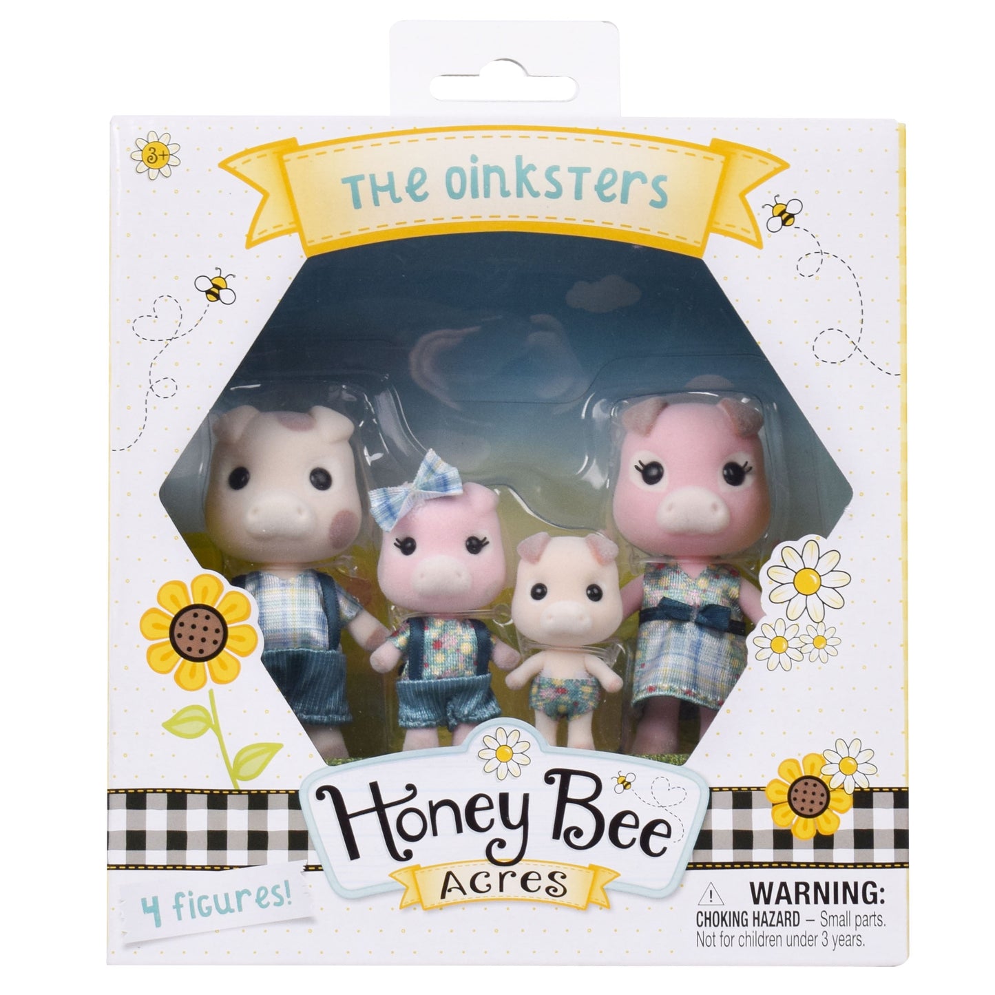 the Oinksters Pig Family, 4-2.25Inch Mini Doll Figures, Children Ages 3+