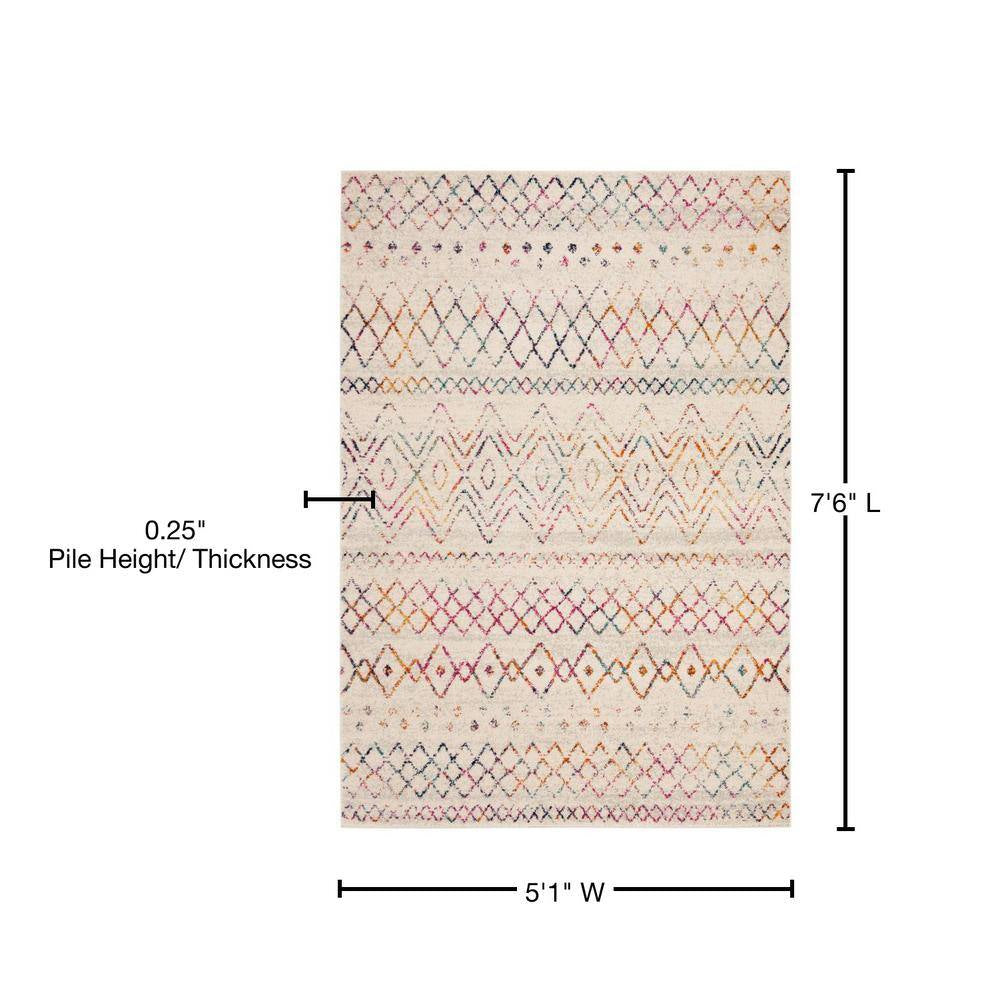 Madison Ivory/Fuchsia 5 Ft. X 8 Ft. Geometric Area Rug