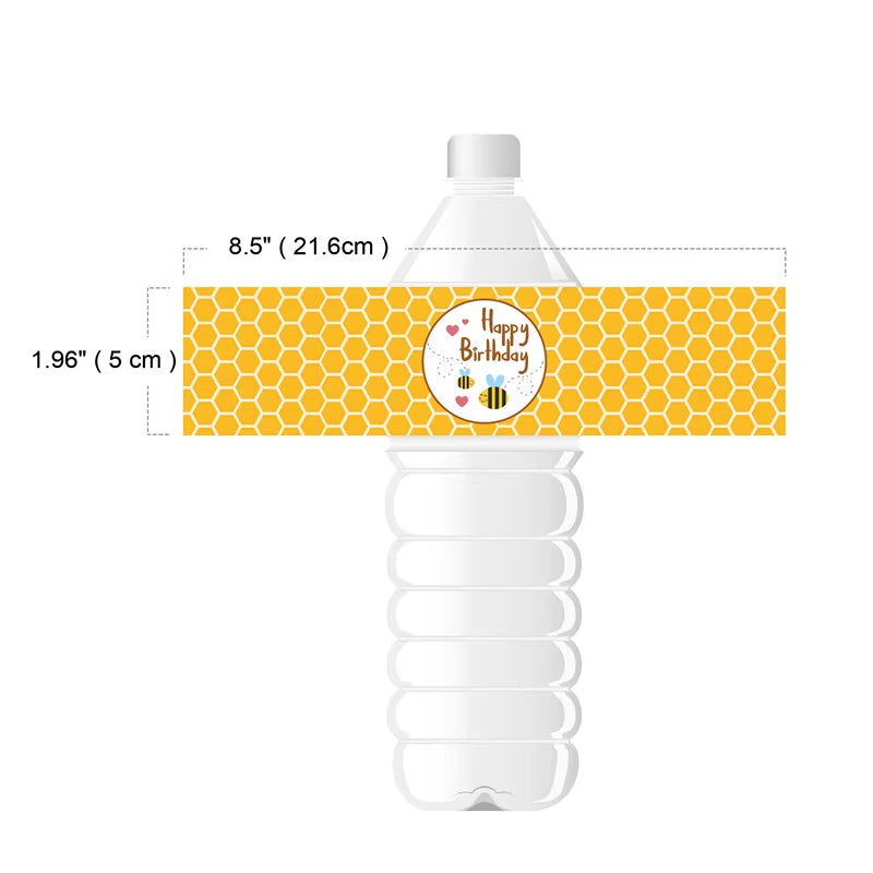 24Pcs/Lot Butterfly Bee Theme Water Bottle Labels Butterfly Bee Bottle Stickers Butterfly Bee Birthday Party Decorations