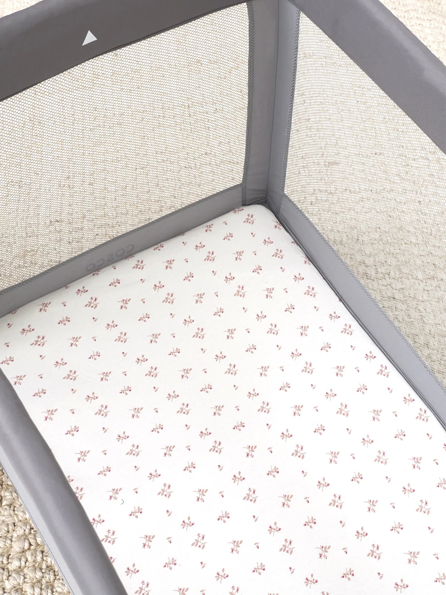 by Gerber Baby & Toddler Girl Ultra Soft Playard Sheet, Ivory Flowers