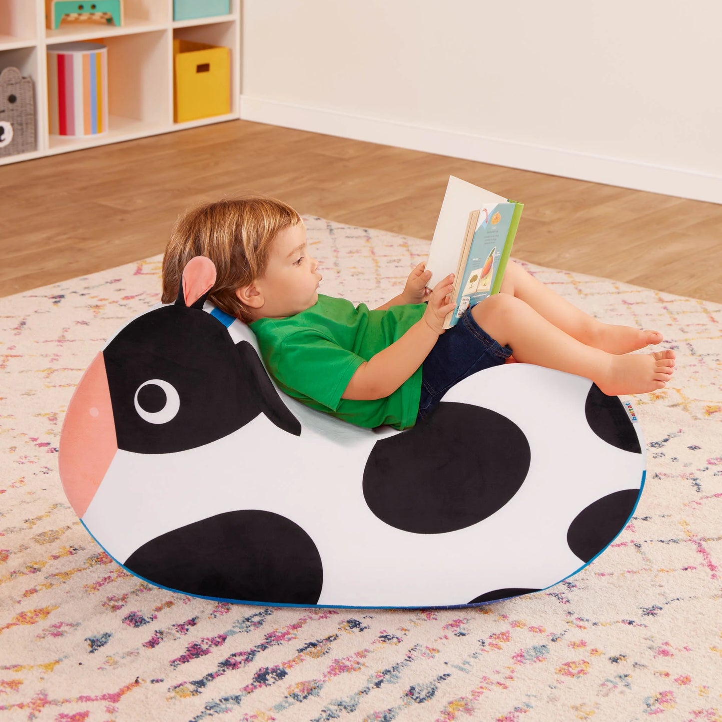 Cozy Cruisers Cow Foam White Ride-On Toy with Washable Cover, Toddler and Preschool Toys