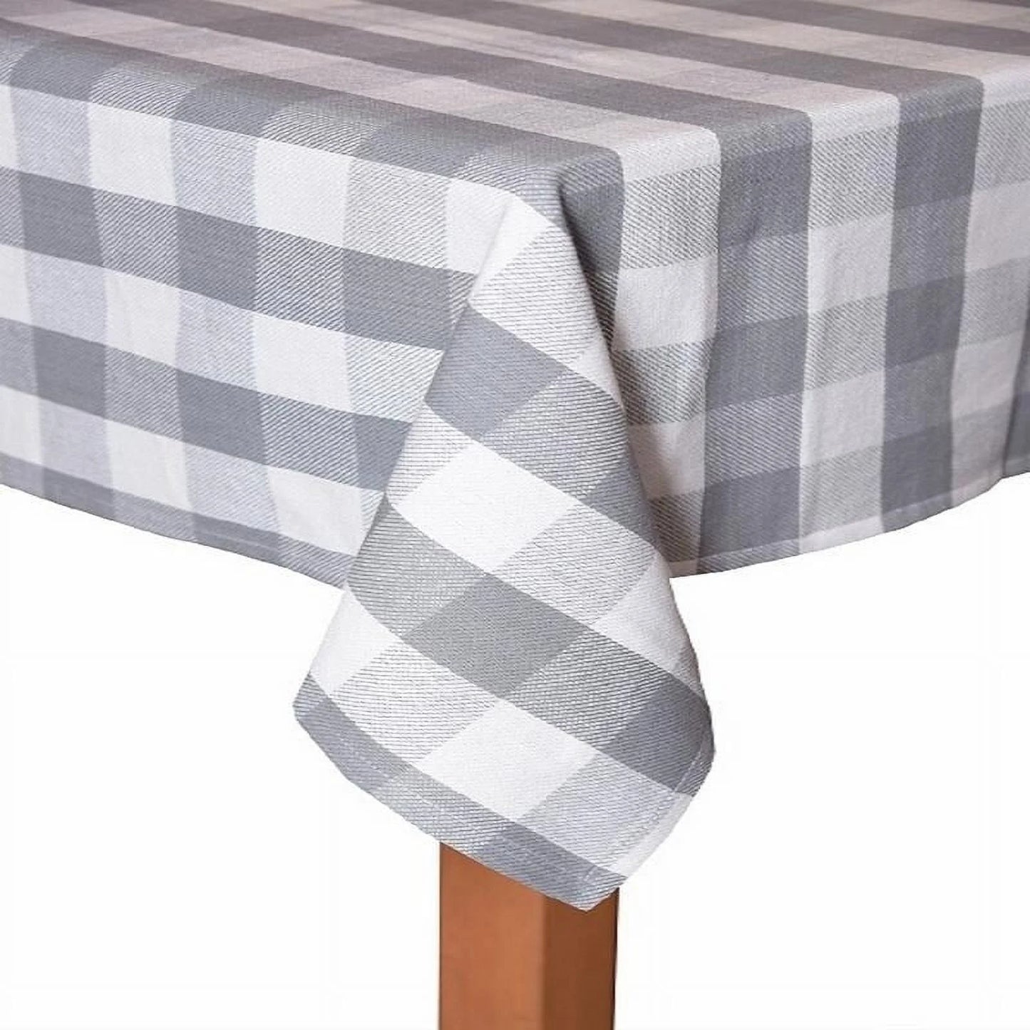 Linens Farm Check 100 Cotton Table Cloth Black 70 round Round