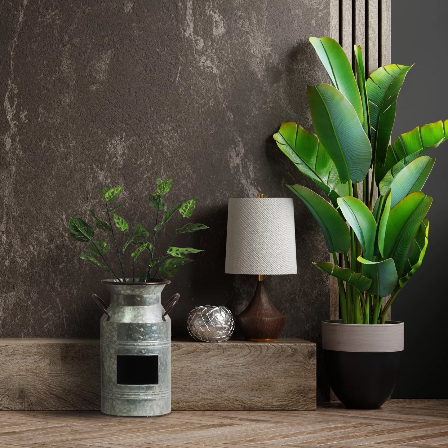 Elegant Expressions Decorative 15" Metal Gray Solid Print Milk Can Vase with Chalkboard, for Living Rooms, Entry, and Other Locations Décor, 1 Each