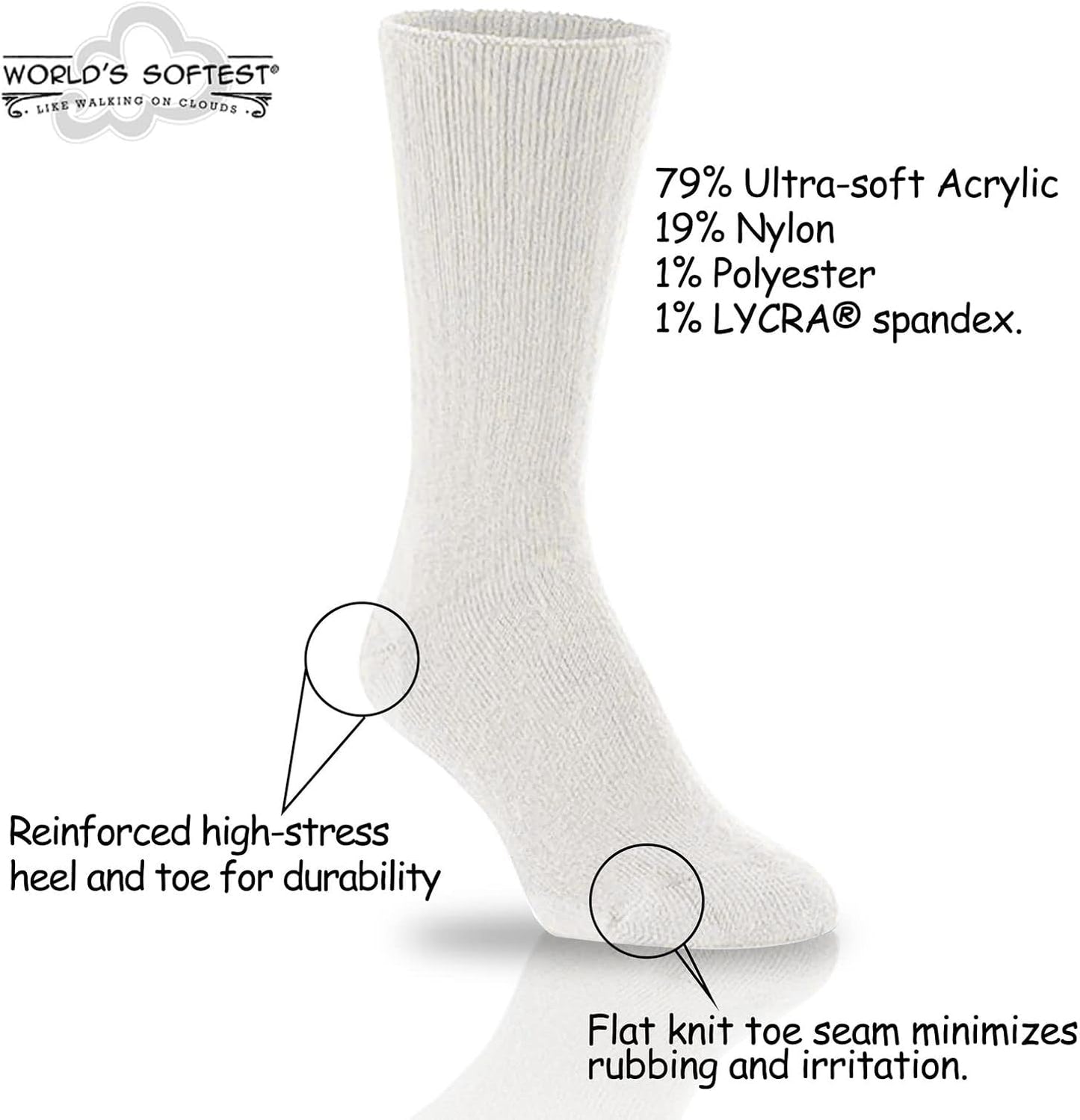 Classic Crew Socks - Ultra Soft Crew Socks for Women and Men