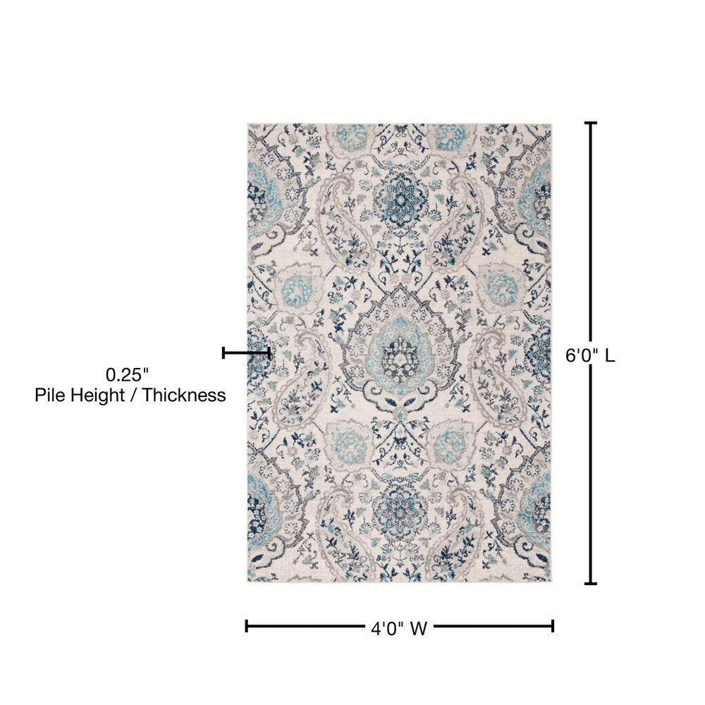 Madison Cream/Light Gray 4 Ft. X 6 Ft. Border Area Rug