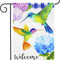 Hummingbirds and Hydrangeas Spring Burlap Garden Flag 12.5" X 18"