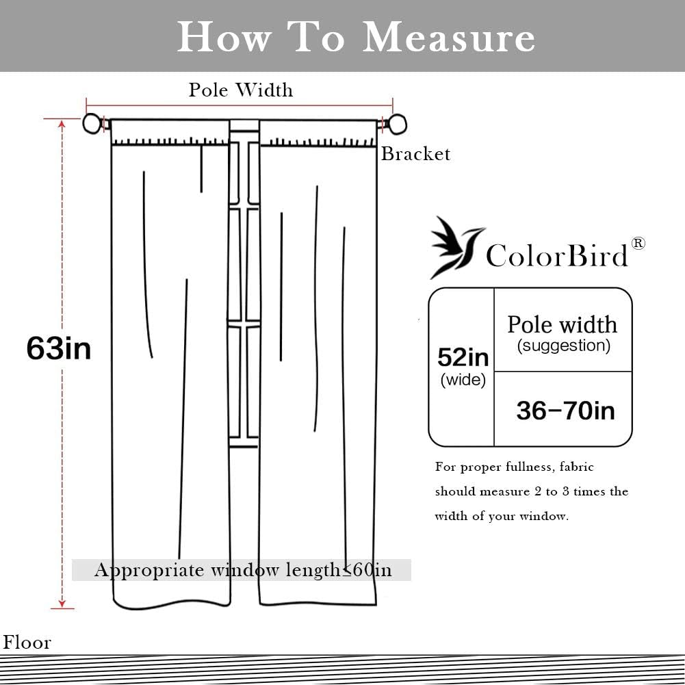 Boho Curtains 2 Panels Geometric Light Filtering Semi-Blackout Window Cotton Linen Patterned Western Curtains with Black Tassel Rod Pocket Drapes for Living Bedroom, 59W X 63L Inch, 1 Pair