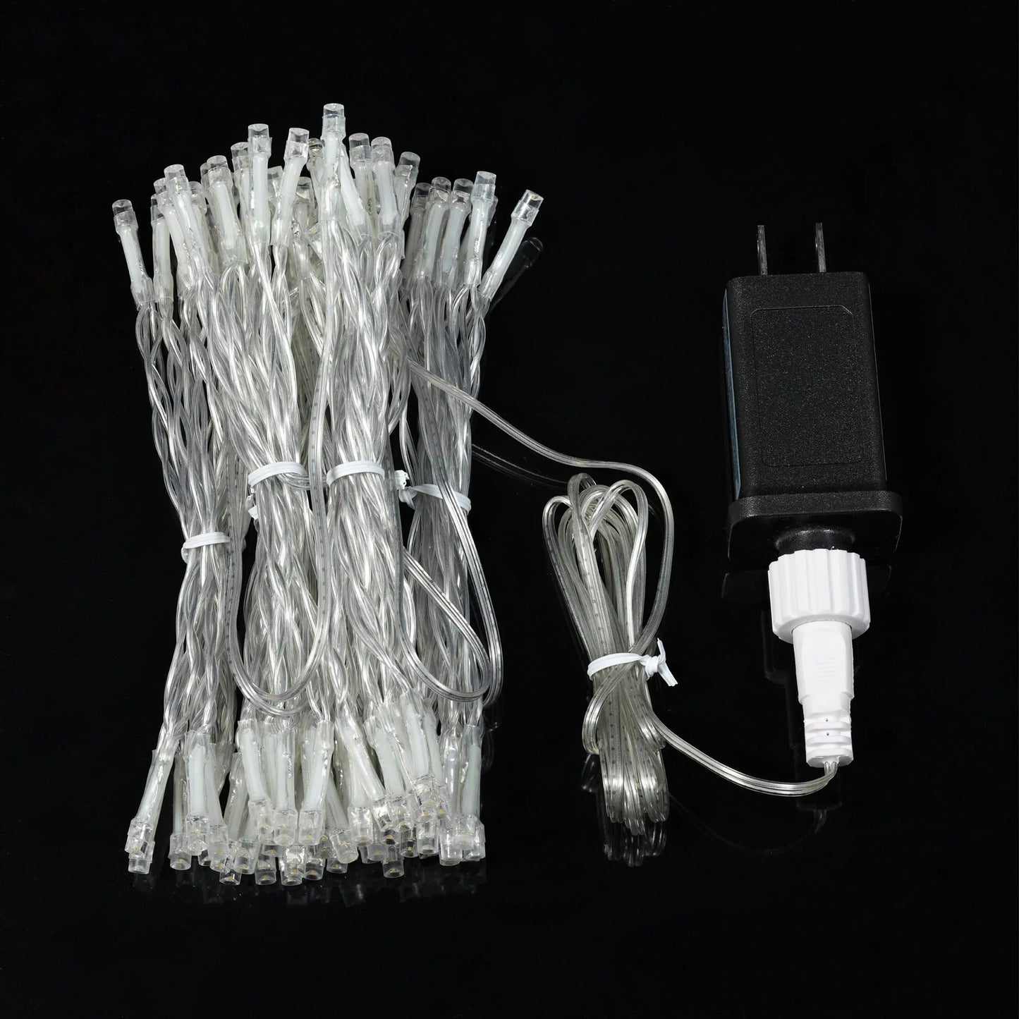 96-Count Indoor Curtain Lights, with Warm White LED Light Bulbs, Corded Electric