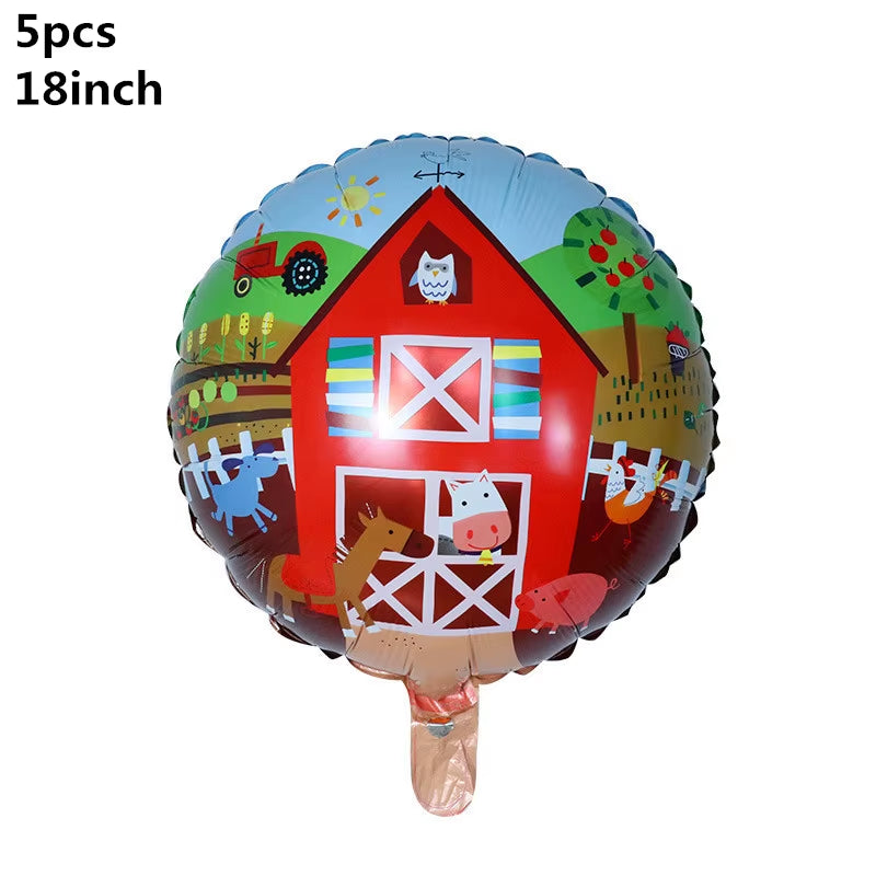 Farm Animals Theme Birthday Party Decoration Kids Paper Napkins Plates Cups Bags Disposable Party Tableware Decorative Plates