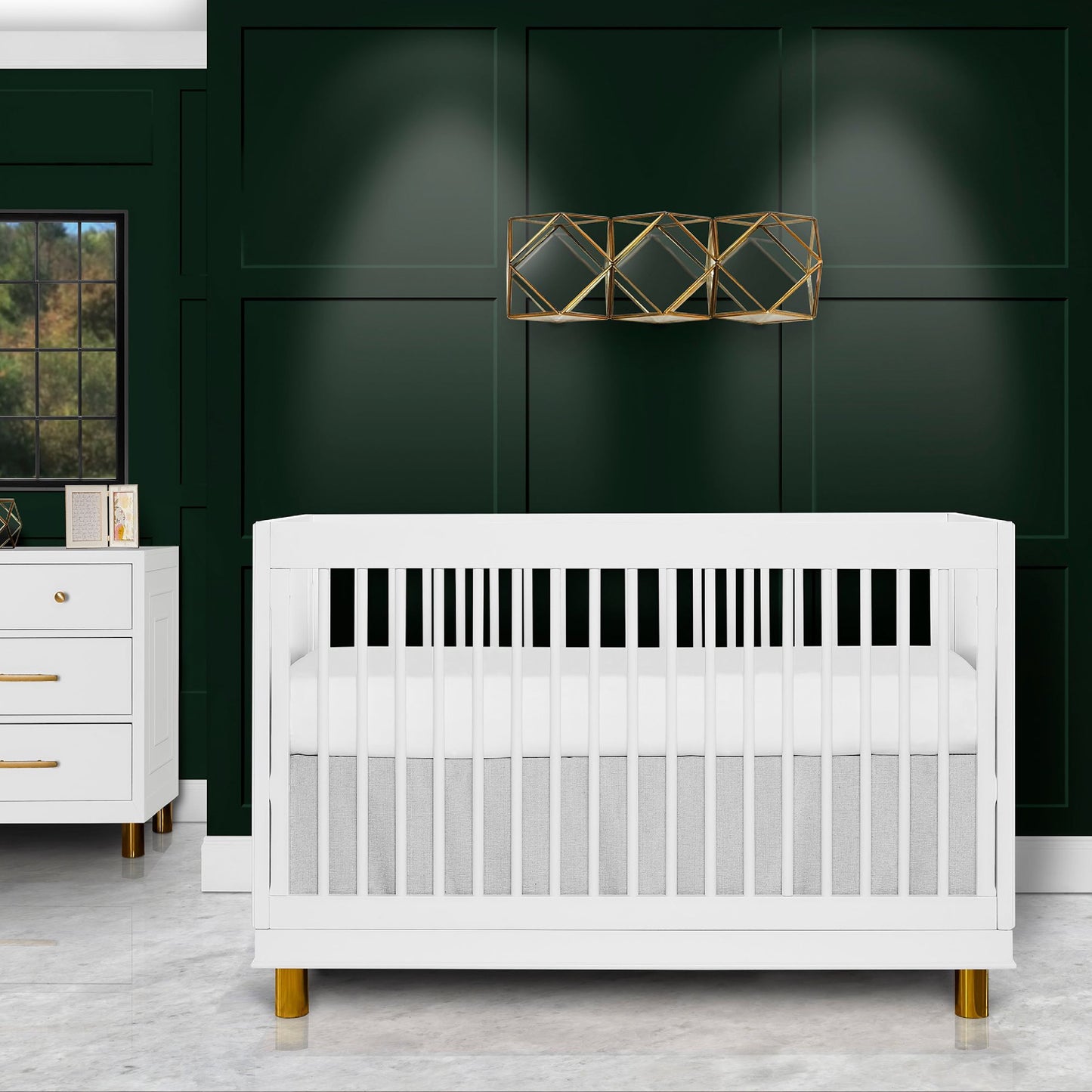 Art Deco Crib in White/Gold