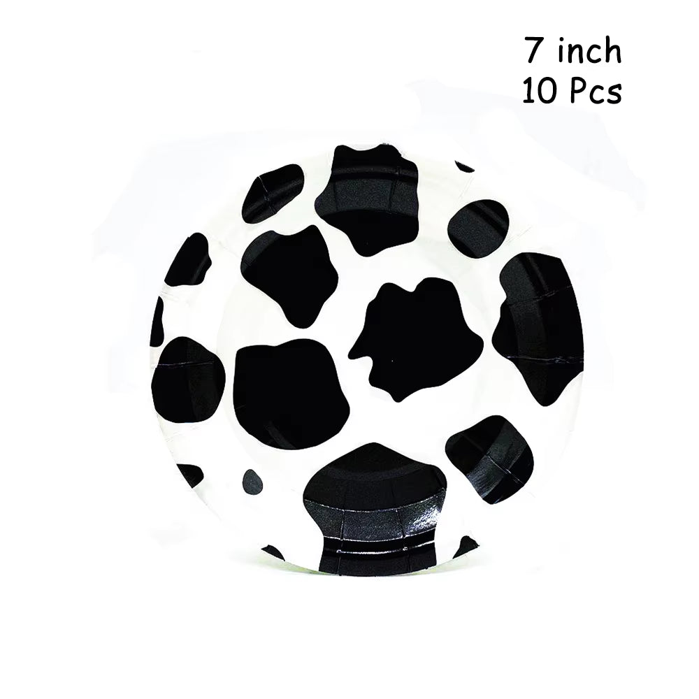Farm Cow Theme Birthday Party Disposable Cup Plate Tablecloth Animal Cow Balloons Baby Shower Wedding Decoration Kids Favors