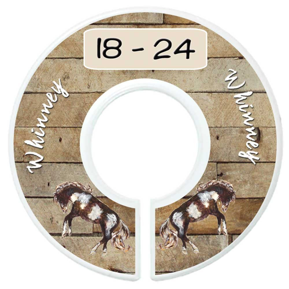 Baby Nursery Closet Dividers, Barnyard Themed, 6 Piece Set, Plastic, Multicolor, 3.5 in Height and Width, 1 3/8 in Diameter Opening
