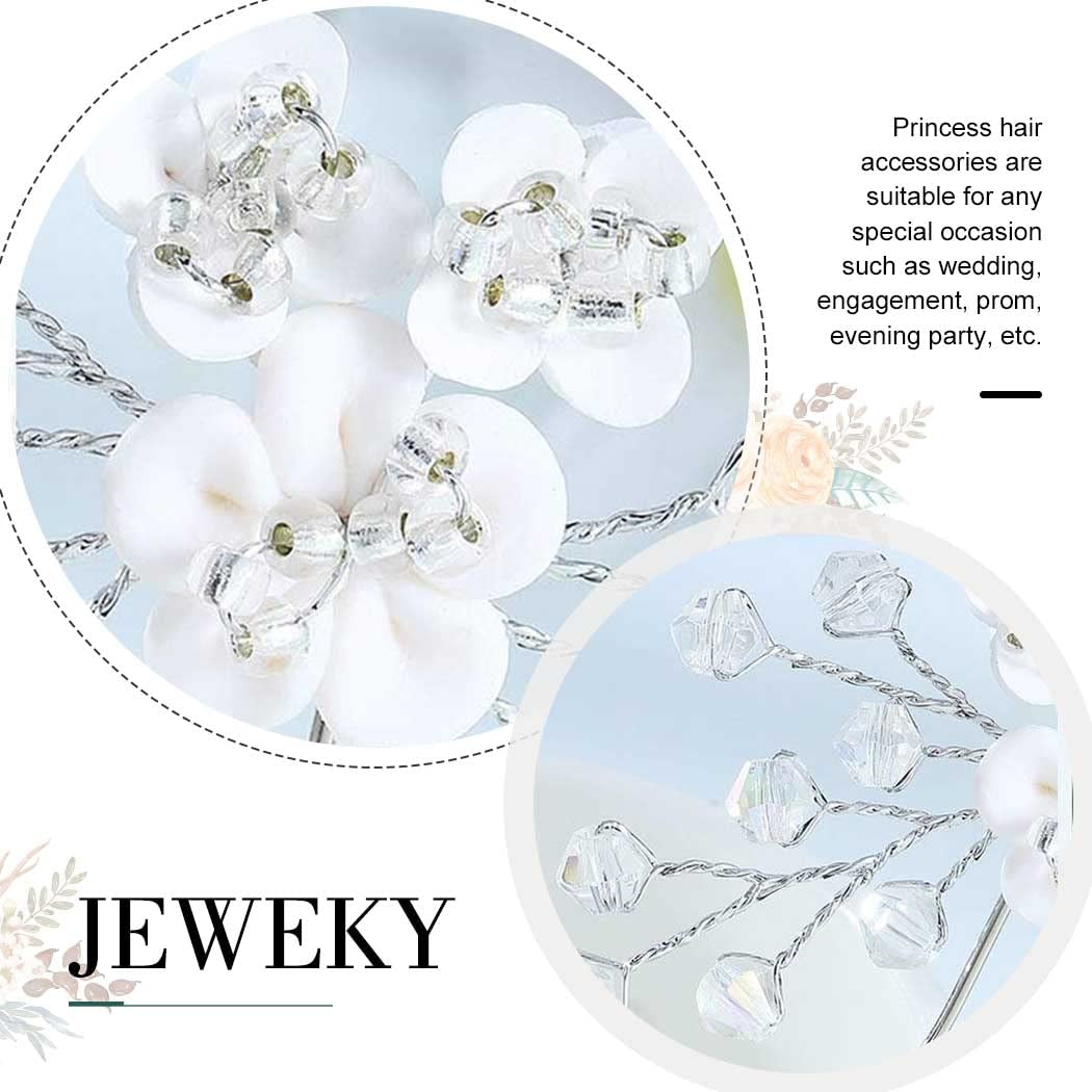 Wedding Flowers Hair Clips Silver Bride Hair Pins Floral Hair Accessories for Women