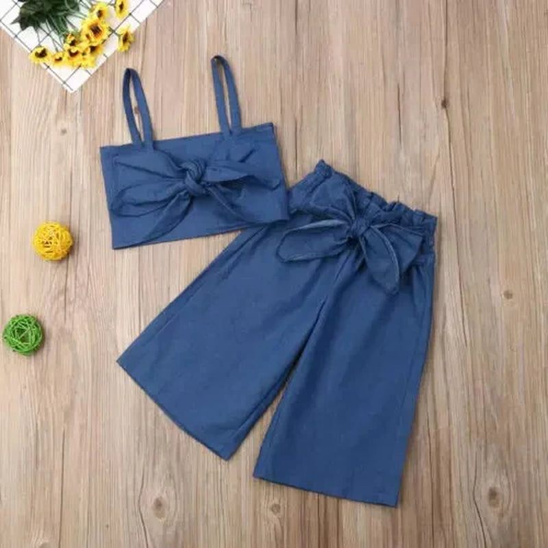 Infant and Little One Denim Overalls Set
