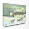 The Stupell Home Decor Sheep in Front of the Farmhouse Green Toned Painting Canvas Wall Art