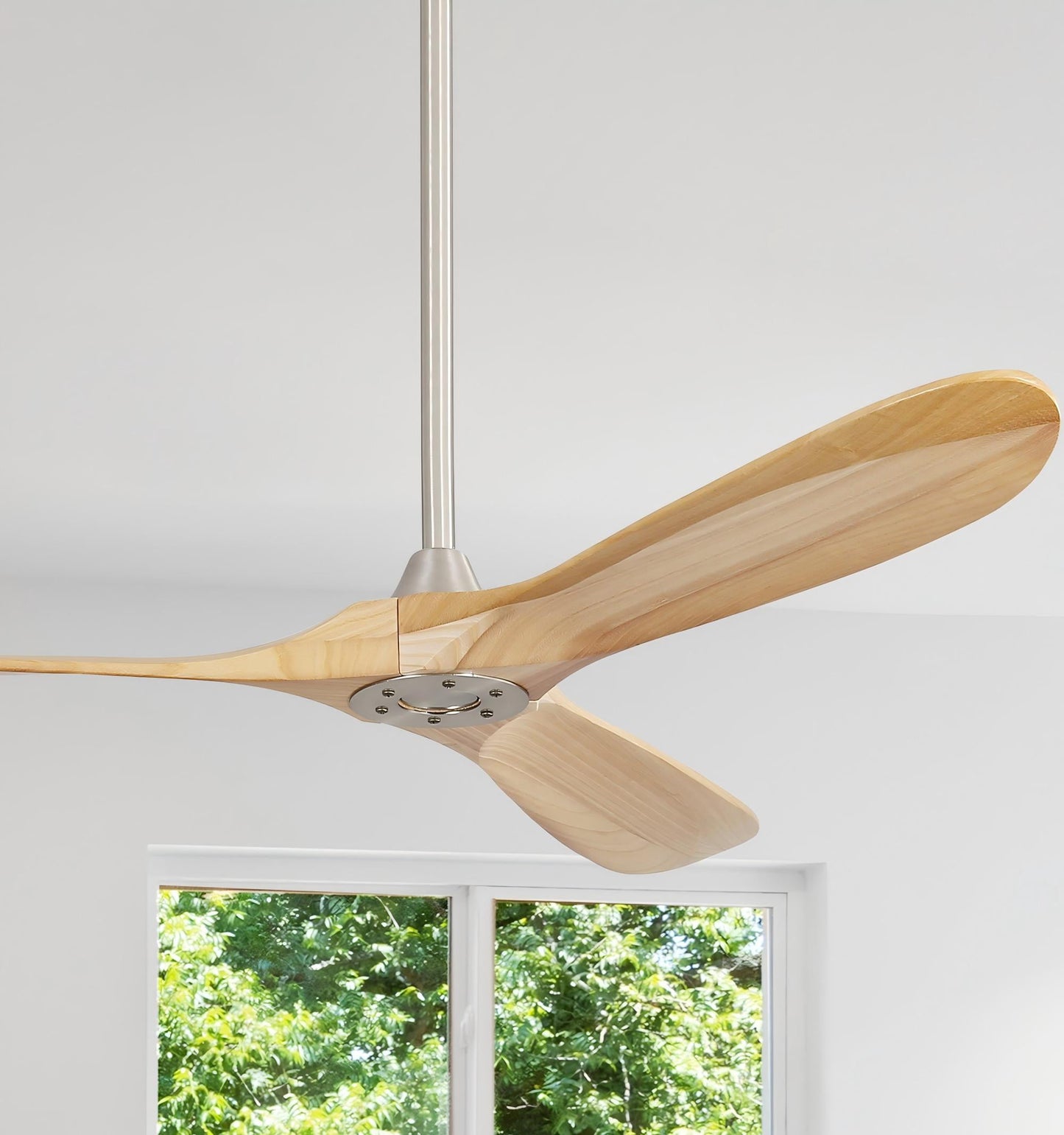 60" Modern Farmhouse Ceiling Fan with Remote Control No Lights, 3 Blades Reverse Airflow,Nickel