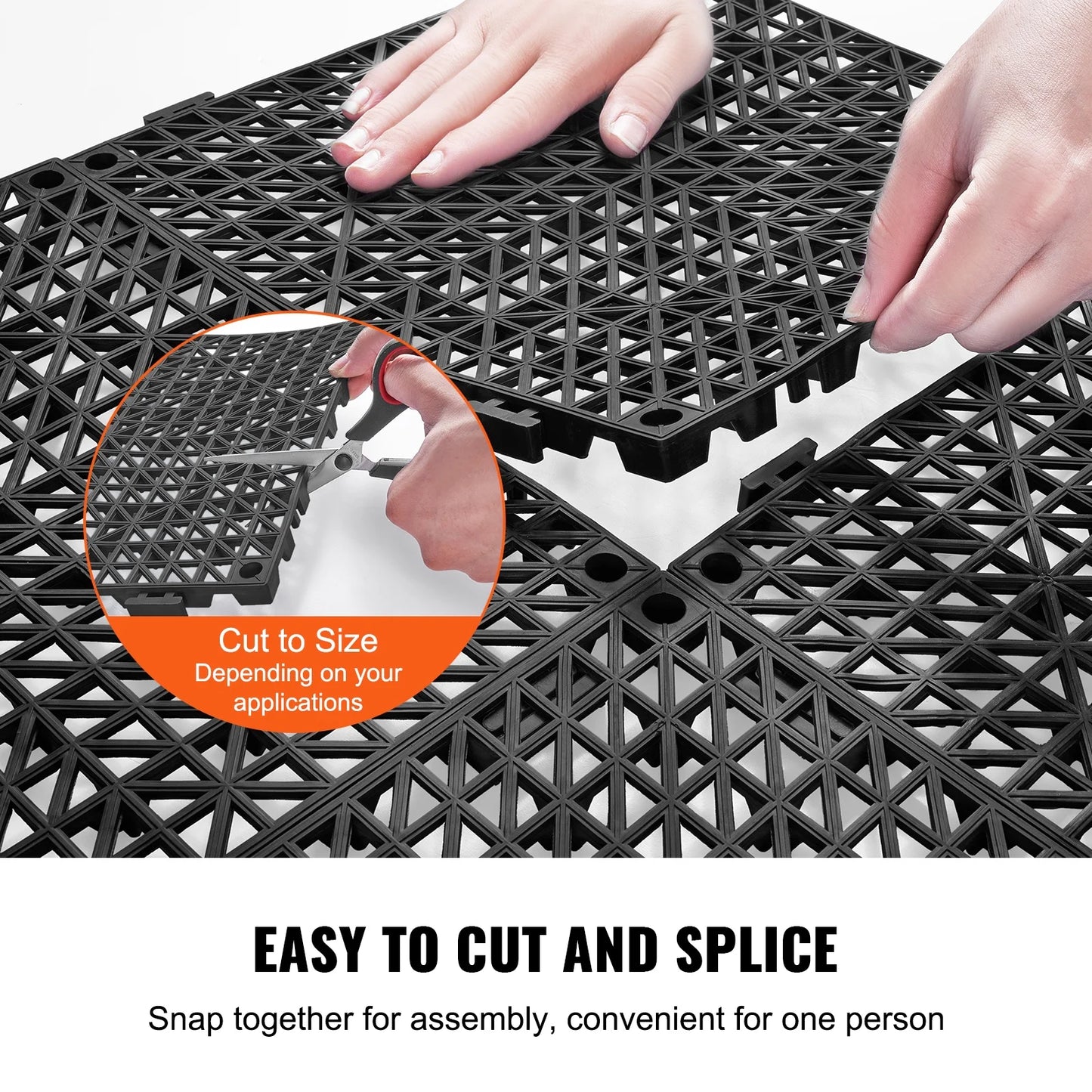 12 PCS Interlocking Drainage Floor Mat 12" X 12" X 0.6" Modular Interlocking Cushion PVC Non-Slip Drainage Tiles Mats for Pool, Bathroom, Shower, Deck, Patio (Black)