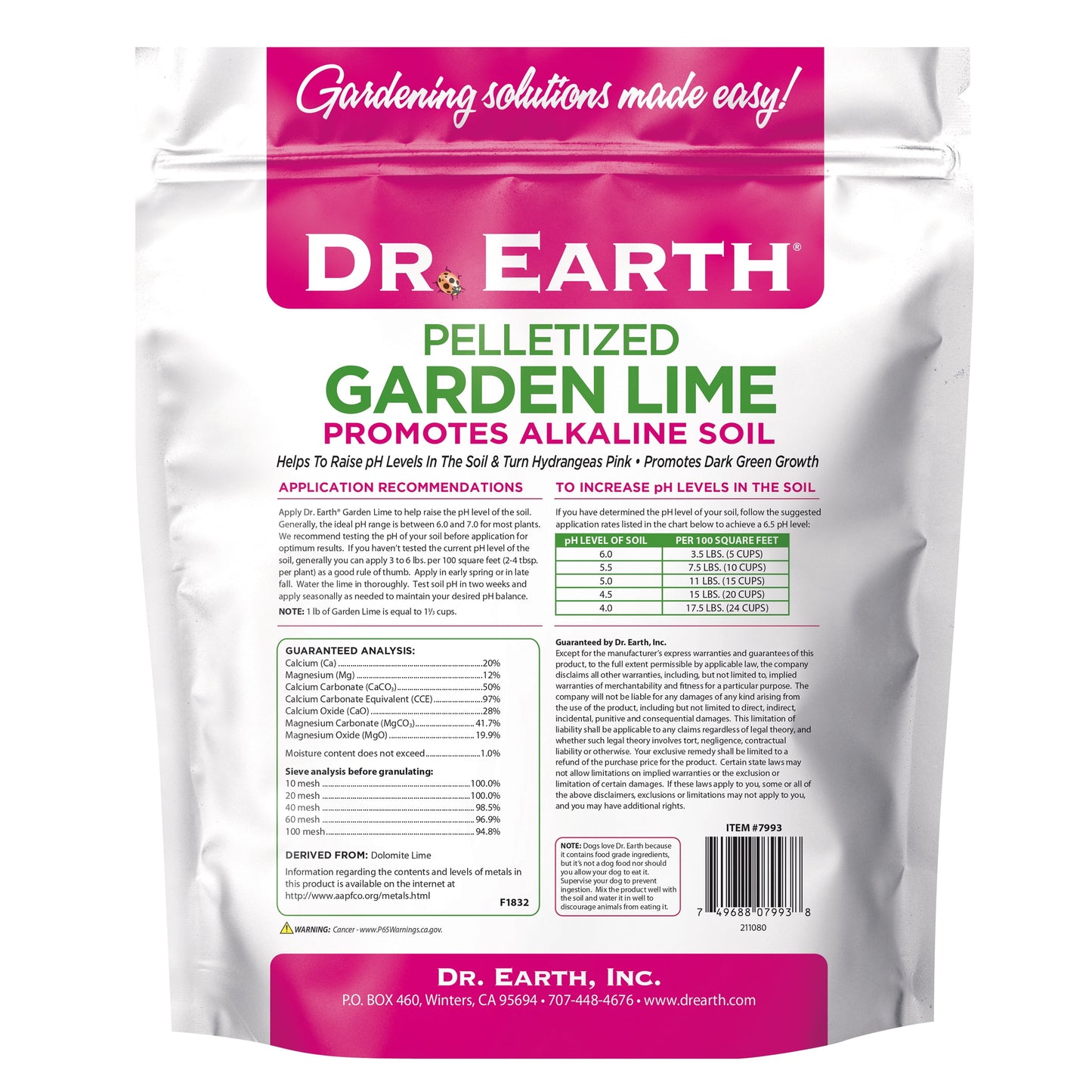 Pelletized Garden Lime Mineral Supplement Fertilizers, 6 Lb.