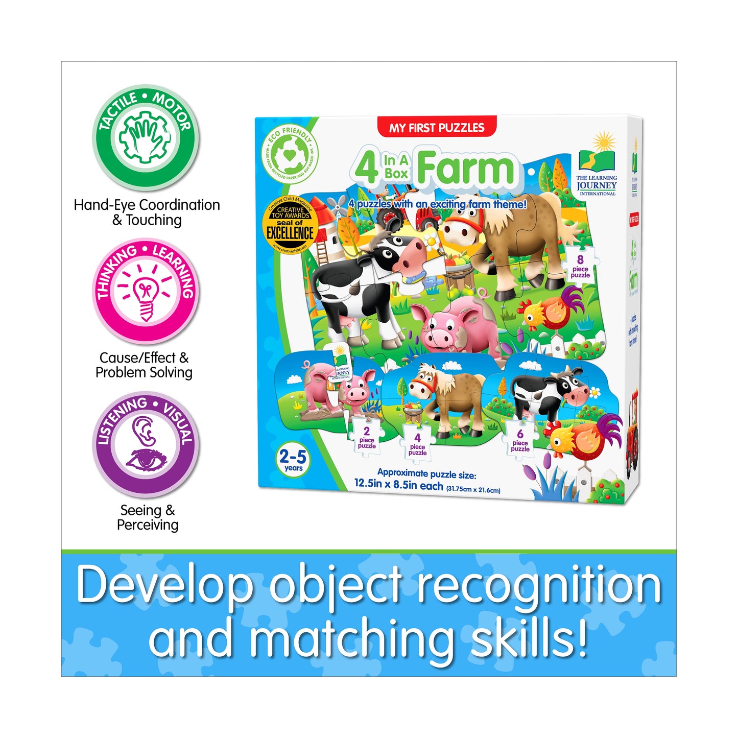 My First Puzzle Set, 4-In-A-Box, Farm