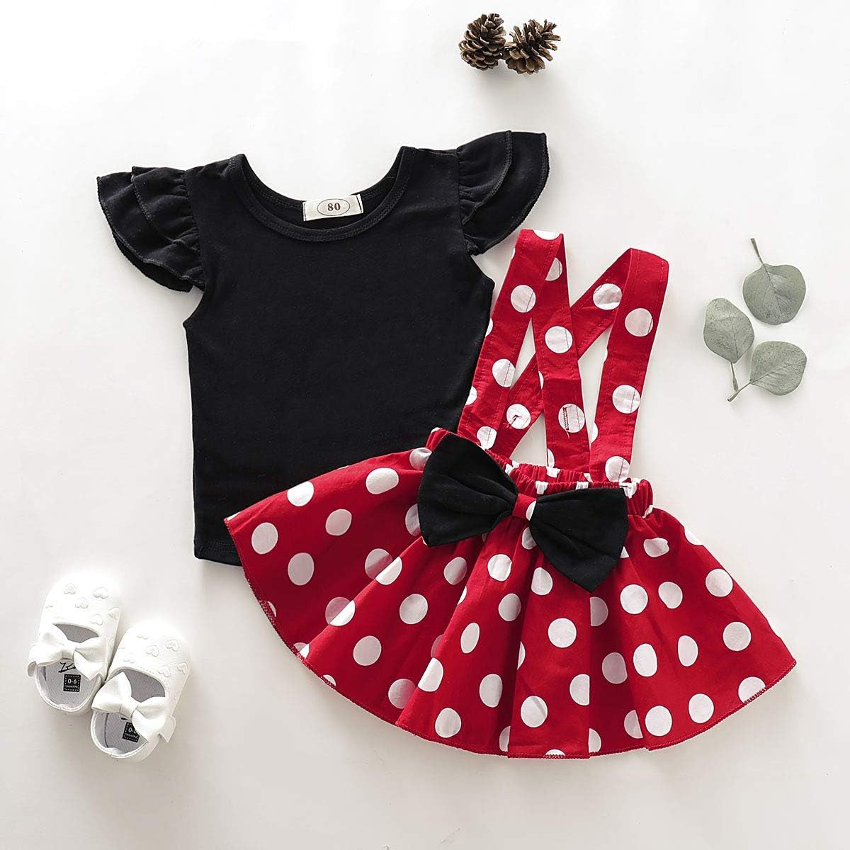 Polka Dots Tutu Costume for Baby Girl Princess 1St Birthday Party,Dress up W/Overall Suspender Skirt,Headband