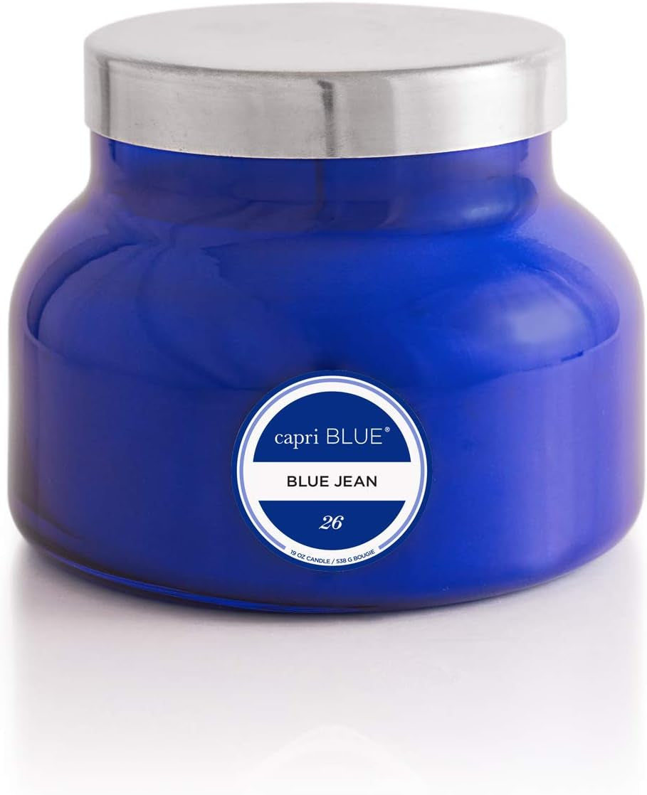 Signature Jar Candles - Long Lasting Soy Wax Blend - Luxury Tropical Scented Candles - Comes in Blue Decorative Glass Jar (Havana Vanilla, 8 Oz)