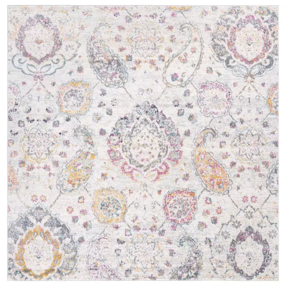 Madison Cream/Light Gray 7 Ft. X 9 Ft. Border Area Rug