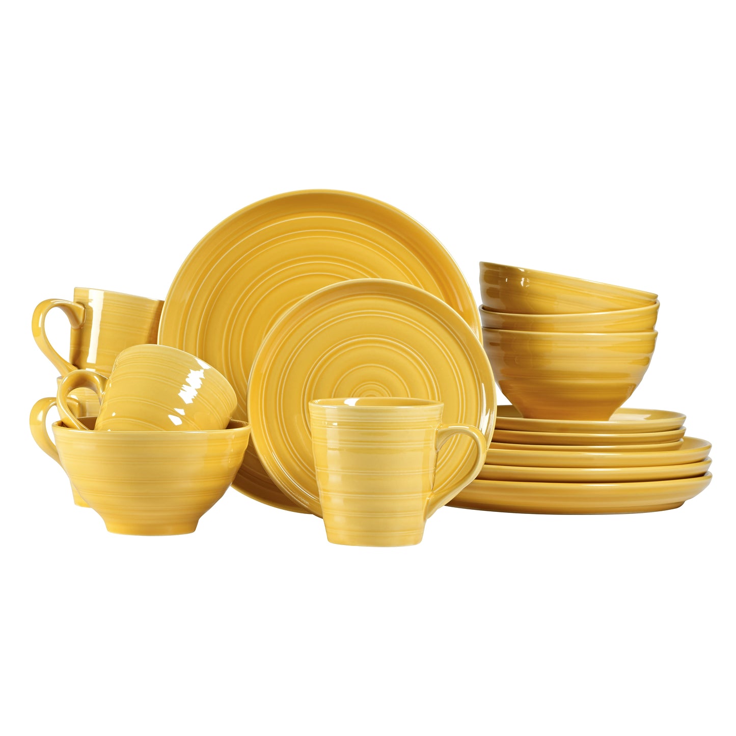 Farmhouse 16-Piece Dinnerware Set, Yellow