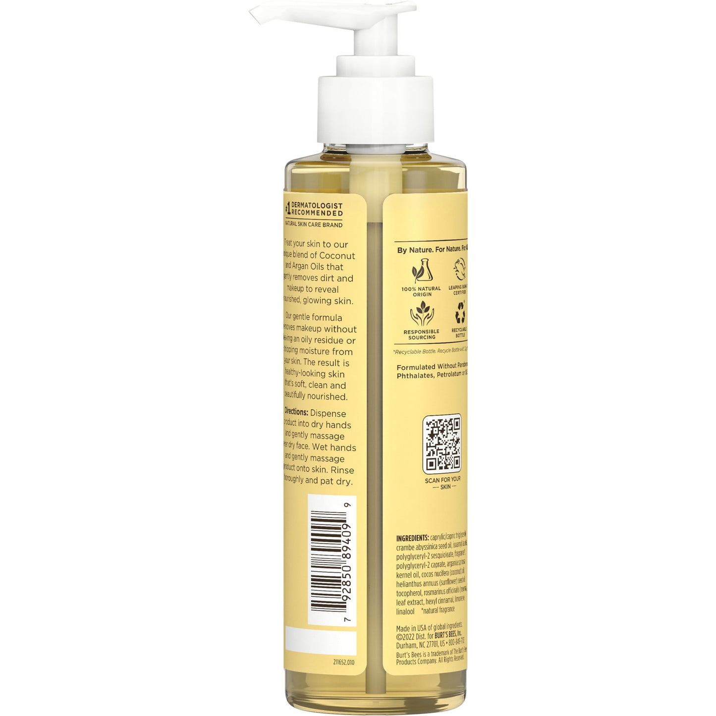 Burts Bees Nourishing Cleansing Oil with Coconut and Argan Oils, 6 Fluid Ounces