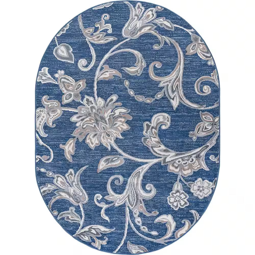 Madison Floral Gray 6 Ft. round Indoor Area Rug