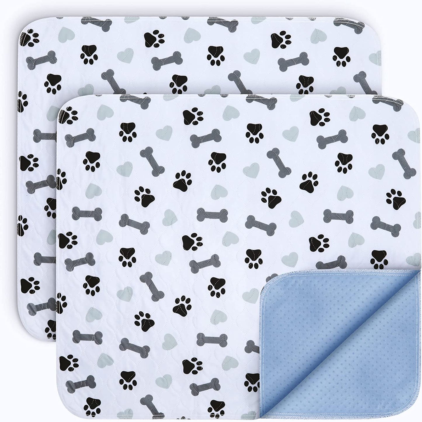 Washable Pee Pads for Dogs - Waterproof Reusable Puppy Pads with Anti-Slip Backing, Pet Training Pad for Puppy Playpen, Crate, Whelping Box, Potty Training (Pack of 2 - 30X34)