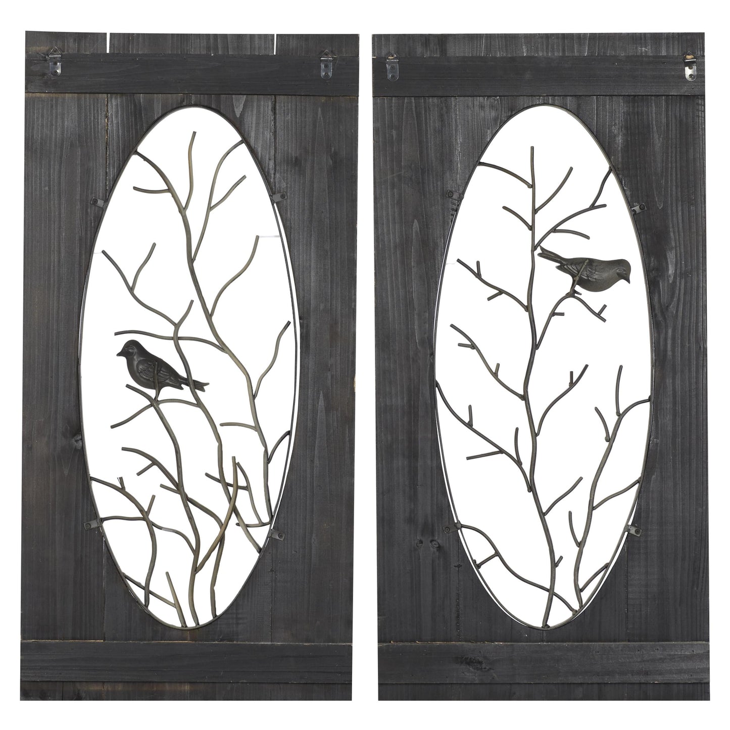 Brown Wood Bird Wall Decor with Tree Branches (2 Count)