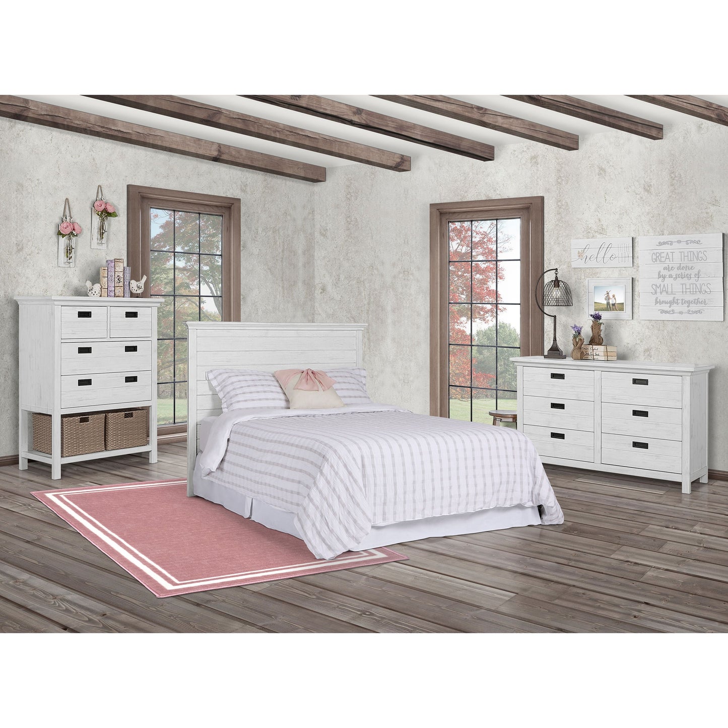 Waverly 5-In-1 Full Panel Convertible Crib, Weathered White