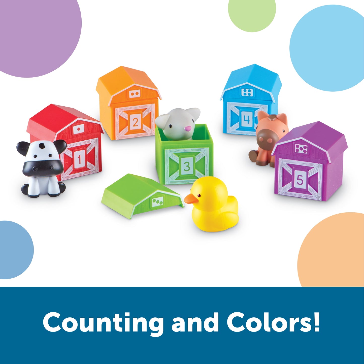 Peekaboo Learning Farm, Counting, Matching & Sorting Toy, Toddler Finger Puppet Toy, 10 Piece, Boys, Girls, Ages 18, 24Mos+
